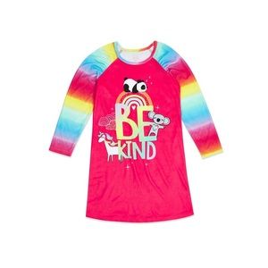 Girls long sleeve rainbow night gown size 7/8